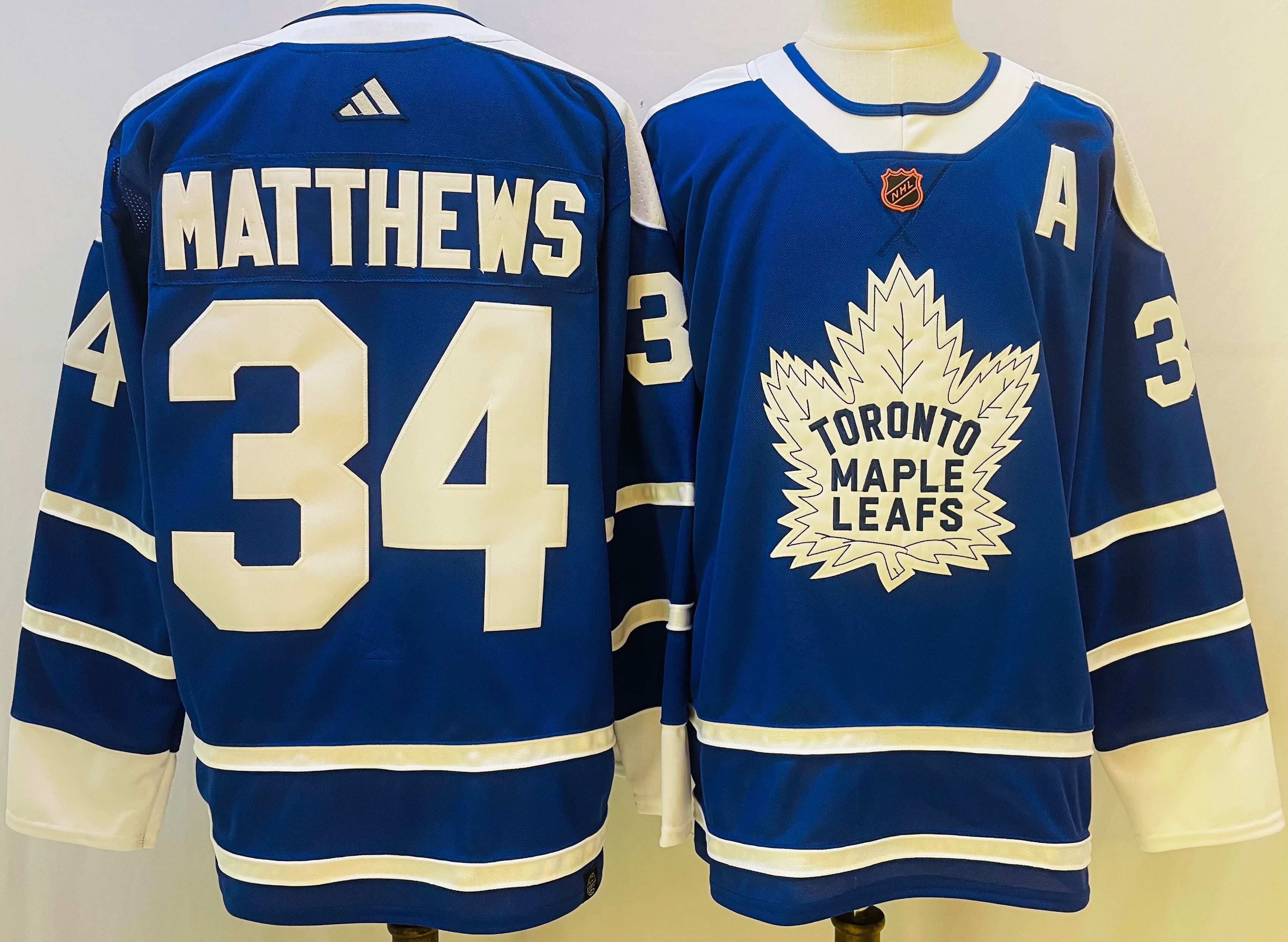 Men Toronto Maple Leafs #34 Matthews Throwback 2022 Adidas NHL Jersey